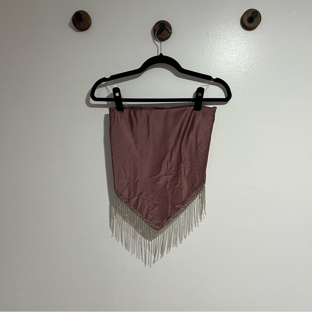 Windsor Mocha Cowgirl Halter/Crop with Rhinestone Fringe | Medium | NWT